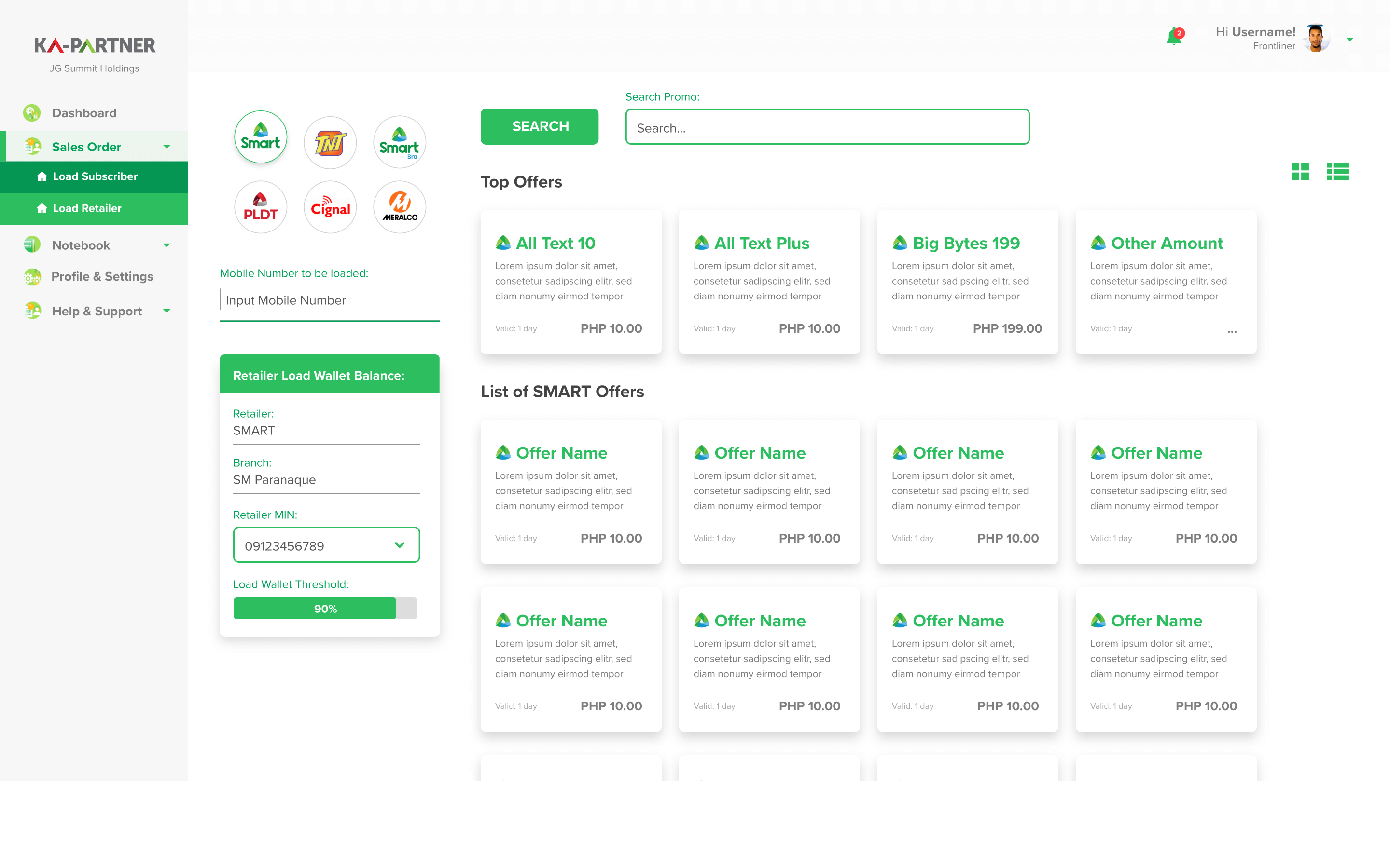 Screenshot of KaPartner Portal